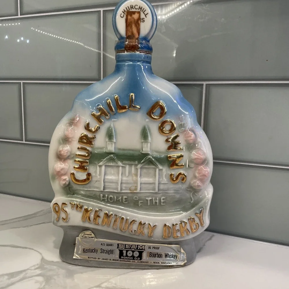 Vintage Jim Beam Decanter Run For The Roses 1st Kentucky Derby Winner 1875